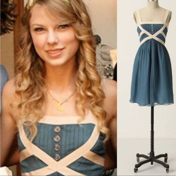 Anthropologie Burlapp Dresses & Skirts - Taylor Swift - Anthropologie Burlap Blue Silk Dress